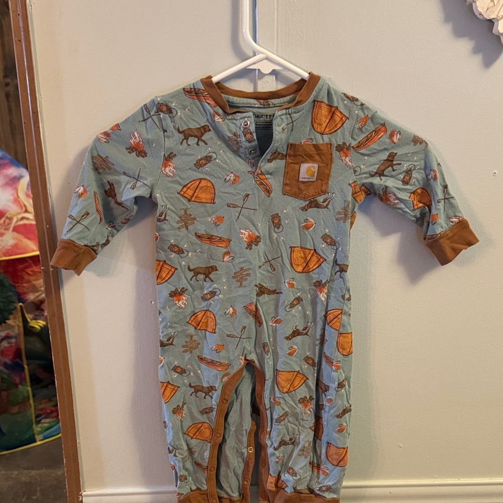 Carhartt Kids' Teal and Brown Adventure Footie